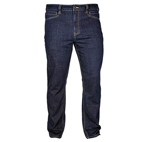Image of LA Police Gear Men's Terrain Flex Tactical Jeans, Comfortable Stretch Denim Jeans for Men, EDC Stretch Waistband Jeans, Slim Fit/Dark Wash, 42W x 34L