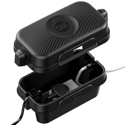 Image of SLx Small Weatherproof Outdoor Electrical Box for Christmas Lights, Extension Leads, Reels, Transformers, Fuse Box Cover, IP56 Water-Resistant Certified, Silicone Mould Small Box 29.5 x 11 x 15.5cm