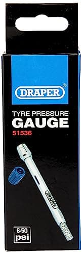 Image of Draper 51536 Tyre Pressure Gauge, Blue