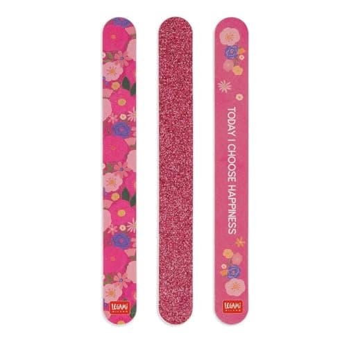 Image of Legami - Set of 3 Nail Files, Flowers Theme, Nails Before Males, 3 Files Suitable for Shortening, Filing and Shaping All Types of Nails, for Precise Manicure, 2 x 18 cm