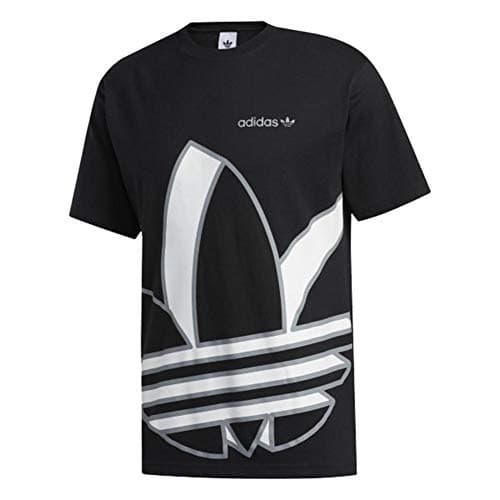 Image of adidas Originals Big Trefoil Short Sleeve Mens T-Shirts GH9489 Size L Black/Grey/