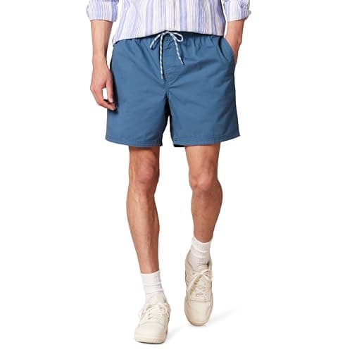 Image of Amazon Essentials Men's 5" (15cm) Inseam Drawstring Shorts, Deep Blue, M