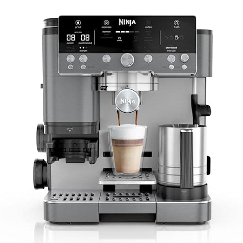 Image of Ninja Luxe Premier 3-in-1 Coffee Machine, Latte, Cappuccino, Cold Brew & Espresso Maker With Built in Bean Grinder & Milk Frother, Easy to Use, 4 Automated Froth Presets, Gun Metal ES601UKGM