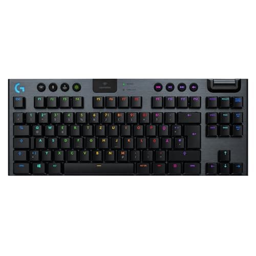 Image of Logitech G 915 TKL Tenkeyless Lightspeed Wireless RGB Mechanical Gaming Keyboard, Tactile Switches Low Profile Switch Options, LIGHTSYNC RGB, Advanced Wireless and Bluetooth Support - Black