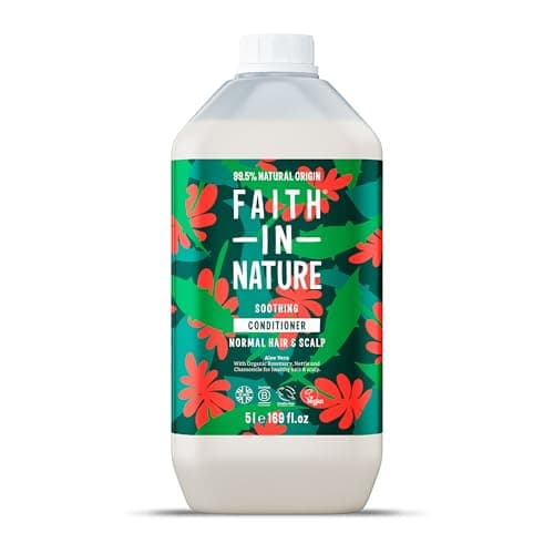 Image of Faith In Nature Organic Aloe Vera Conditioner, Soothing for Normal Hair & Scalp, Vegan & Cruelty Free, No SLS, Silicones or Parabens, 5L Refill Pack