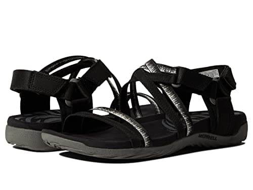 Image of Merrell Women's Terran 3 Cush Lattice Sandal, Black/White, 4.5 UK
