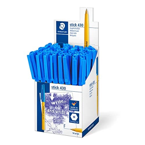 Image of STAEDTLER Stick 430 F-3CP5 Ballpoint Pen Fine Tip - Blue (Pack of 50)