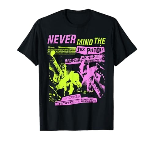 Image of Sex Pistols Official Classic Japan Tour Pink Yellow T-Shirt