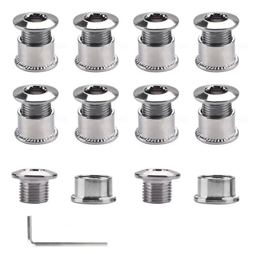 Image of YSDMY 10 Pcs Single Chainring Bolts with Allen Key, Crankset Screw, Mountain Bike Chainring Screws, Bicycle Crankset Chain Ring Bolts, Disc Crankset Nuts Chainwheel for single disc lock