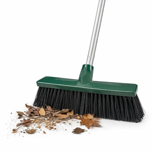 Image of EDS 12'' Yard Broom Outdoor Heavy Duty Garden Brush with 120cm Long Strong Handle Hard Bristle Yard Brush for Cleaning Gardens Yards Decking Pathways Driveways (PACK OF 1)