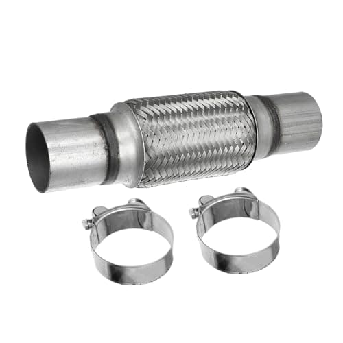 Image of Exhaust Flexi Pipe with 2 x Clamps for Vauxhall Corsa D E 1.2 1.4 Petrol Models, Flexi Pipe Repair Kit, Repair Tube Join Connector