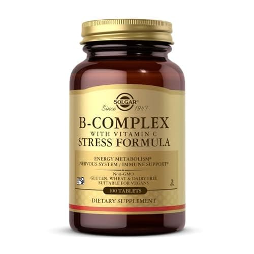 Image of Solgar Vitamin B-Complex with Vitamin C Tablets - Pack of 100 - High Strength B-Complex - Energy, Immune and Nervous System Support - Vegan, Gluten Free and Kosher
