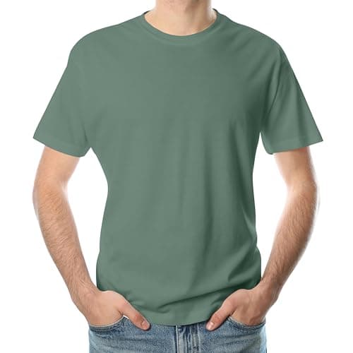 Image of Looks Divine Gift Mens T-Shirt Crew Neck Short Sleeve T-Shirt for Men UK (UK, Alpha, S, Regular, Regular, Sage)