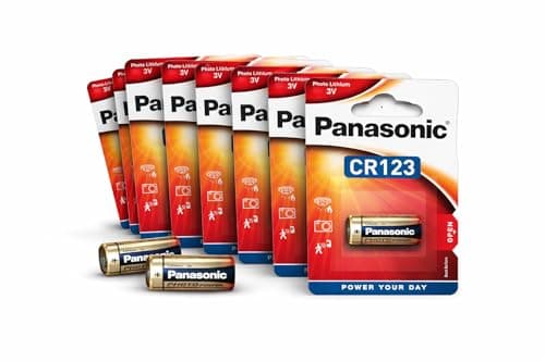 Image of Panasonic CR123 Photo Lithium Batteries, 3V, for Cameras, Security and Torches (10 PACK)