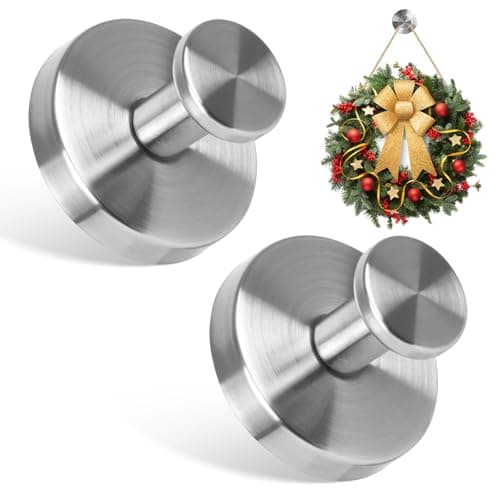 Image of DDhayyp 2PCS Silver Suction Cup Hooks Stainless Waterproof,Towel Hook Holder,No Drill Suction Heavy Duty Hooks Wreath Hanger for Christmas Shower Bathroom Kitchen Glass Door Window (Silver)