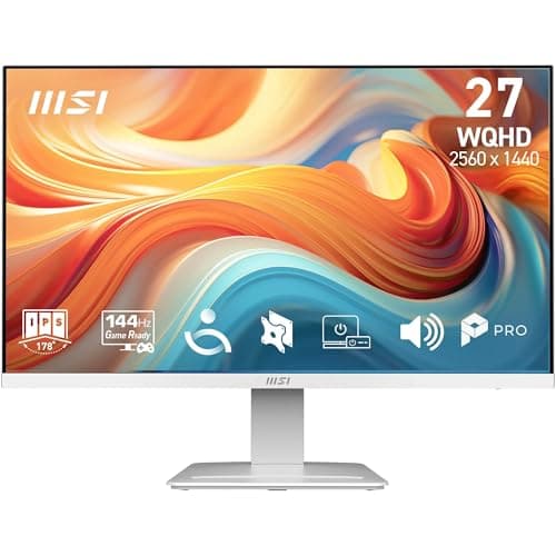 Image of MSI PRO MP273QW E14 27-Inch WQHD Computer Monitor, 2560x1440 IPS, 144Hz, 1ms, HDR ready, Adaptive-Sync, Eye care, Built-in speaker, HDMI 2.0b, DP 1.2a, Frameless, Tilt Adjustable, Vesa Mount, Black