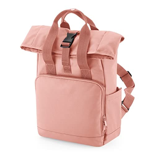 Image of BagBase BG118S Recycled Mini Twin Handle Roll-Top Backpack - Blush