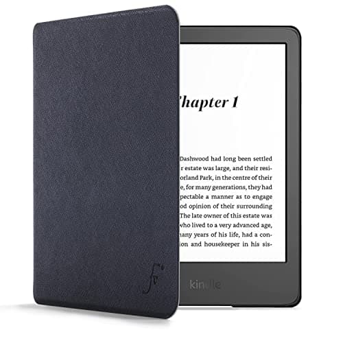 Image of Forefront Cases Case for New Amazon Kindle (16 GB) 6" (11th Generation - 2024 & 2022 Models) - Navy Blue - Slim, Light & Protective, Smart Auto Sleep-Wake Function Cover for Kindle 6"