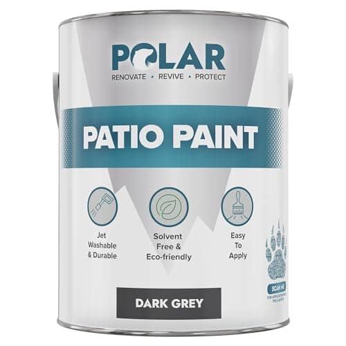 Image of Polar Patio Paint - Dark Grey RAL 7015 - 2.5 Litres - Outdoor Floor Paint for Concrete, Garden Patio, Stone, Pathway Flags & Paving Slabs - Easy to Use - UV & Weather Resistant