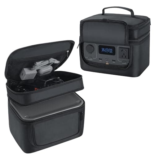 Image of Carrying Case Compatible with ECOFLOW River 2 , Portable Power Station Storage Bag with Side Zipper, Pocket ,Generator Covers for Outside (Black, For River 2)
