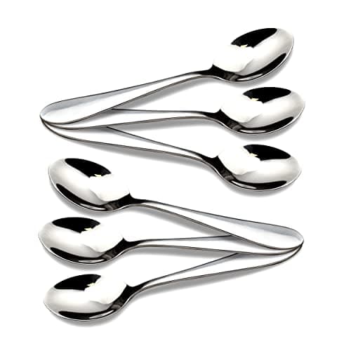 Image of CAMRI Teaspoons Set of 6 -13.2 cm / 5.19 in, Stainless Steel Tea Spoon for Coffee & Dessert, Dishwasher Safe, Small Spoon Set for Home Kitchen & Restaurant (C61 - 6 Pcs)