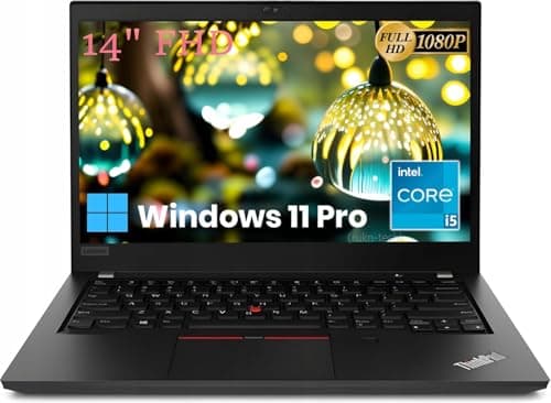 Image of Lenovo ThinkPad T490 Laptop, 14" Business Laptop, Intel Core i5-8265u, 8GB RAM, 256GB SSD, Type-C, HDMI, QWERTY Keyboard, Windows 11 Pro (Renovated)