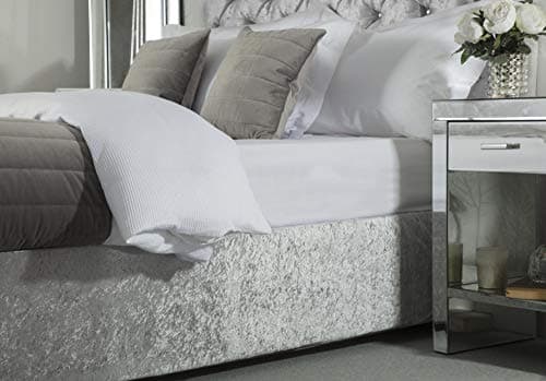 Image of Belledorm Luxury Divan Base Wrap - Transforms a drab looking bed base - Crushed Velvet (Silver, Single)