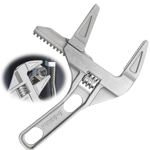 Image of Fawley Wide Adjustable Spanner Wrench 6-68mm Opening Plumbing Spanner 2-in-1 Wide Jaw Spanner 200mm Aluminum Alloy Large Plumbers Tools Wrench Pipe Basin Hand Tools for Bathroom Washbasin Tube