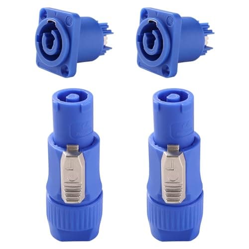 Image of KUOQIY 2 Set 20A 250V AC 3-Pin Powercon Connector Input, Nac3fca Powercon Power Connector Plug, with Screwdriver, for Stage Light and Speakers