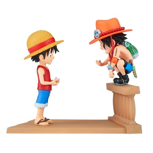 Image of BANPRESTO BP89475P Monkey D. Luffy & Portgas D. Ace One Piece World Collectable Log Stories Action Figure 8 cm Multi-Coloured