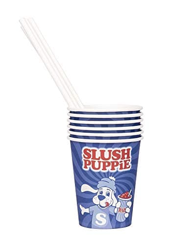 Image of Slush Puppie Pack of 20 Paper Cups & Paper Straws