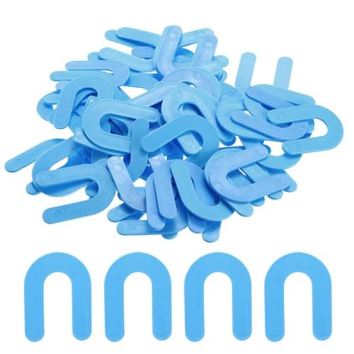 Image of sourcing map 300Pcs Horseshoe Shim Tile Spacers 1.5mm 1/16 Inch U Shape Plastic Wall Floor Tile Spacers for Tile Leveling, Blue