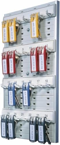 Image of Durable Key Organisation Board 24 - Simple Wall Mounted Organisation Board - Holds Up To 24 keys Safely & Is Space Saving - Includes 6 Assorted Key Clips