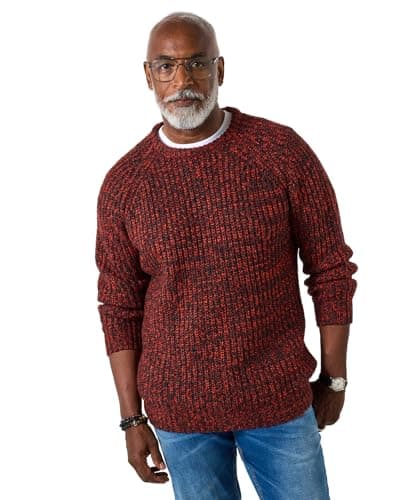 Image of Joe Browns Men's Chunky Rib Reel Knit Crew Jumper Sweater, Red, L
