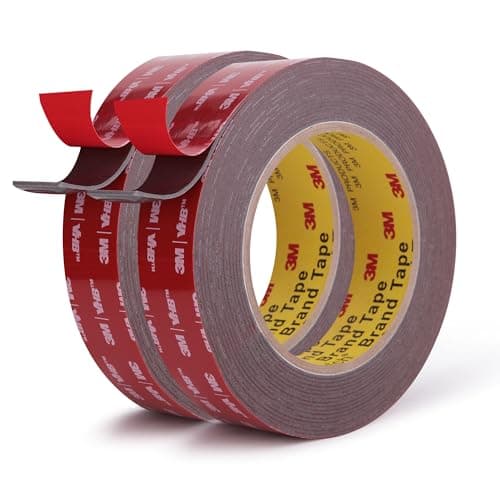Image of 3M Double Sided Tape Heavy Duty Mounting Tape 4611F 25mm x 5.5m Strong Adhesive for Reliable Bonding Waterproof Foam Tape for Home Office Car Decorative Materials Grey 2 Pack