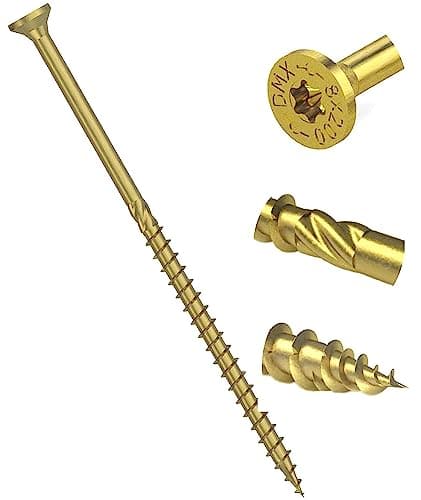 Image of 5mm x 80mm Yellow Hardened Countersunk Torx Wood Timber Construction Screw Sleeper Screws with Flat Head High Performance Carpenter Screws (Pack of 50) J10-J13ABC