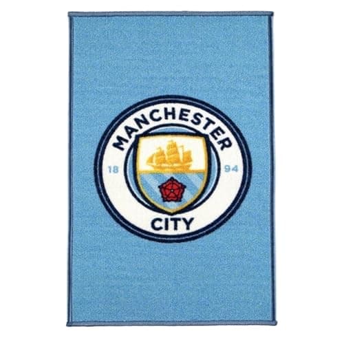 Image of MANCHESTER CITY FC Official Football Crest Rug (One Size) (Multicoloured)