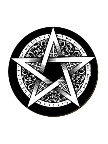 Image of Grindstore Pentagram Skulls Coaster Black 9.2x9.2cm