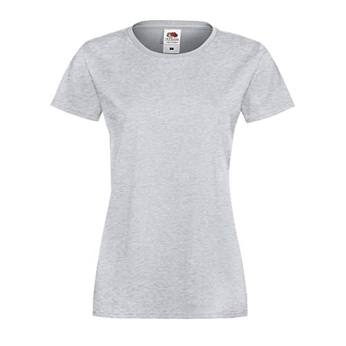 Image of Fruit of the Loom Womens Lady-Fit Sofspun Short Sleeve T-Shirt (M) (Heather Grey)