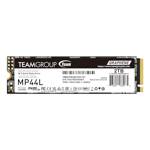 Image of TEAMGROUP MP44L 2TB SLC Cache NVMe 1.4 PCIe Gen 4x4 M.2 2280 Laptop&Desktop SSD (R/W Speed up to 4,800/4,400MB/s) TM8FPK002T0C101
