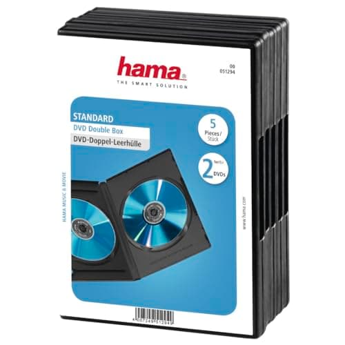 Image of Hama | Standard DVD Double Jewel Case | Pack of 5 | Black