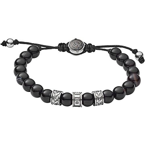 Image of Diesel Bracelet for Men Beads, 16.5 cm-25 cm black Semi-Precious Bracelet, DX1101040