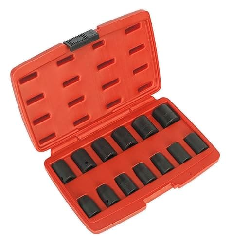 Image of Sealey Impact Metric Sockets 1/2" Sq Dr Black in Moulded Case 10mm - 24mm 13pc ** Sealey_AK5613 **