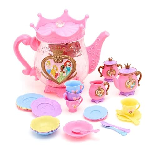 Image of Disney Store Official Disney Princess Tea Set, 24 Pc., Tea Party Playset, Includes Teapot, Teacups, Spoons, Saucers and More