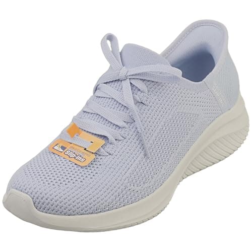 Image of Skechers Women's Ultra Flex 3.0 Elevated Motion Slip-On Sneakers, Light Blue Knit/Trim, 7 UK