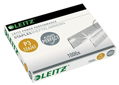 Image of Leitz P3 Power Performance 26/6 Staples, Strong Steel, 6 mm, 1000 Staples, Up to 30 Sheet Capacity