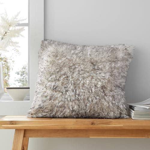 Image of Catherine Lansfield Arctic Fox Cosy Faux Fur 45x45 cm Cushion Grey