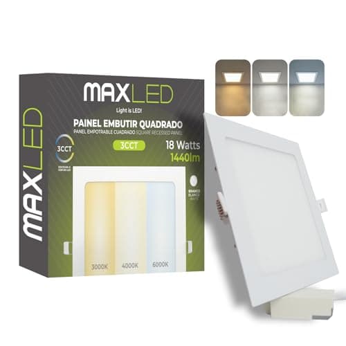 Image of Maxled Light is Led! 18W Square Recessed Ceiling Flat Panel 1440lm Down Light Ultra Slim Lamp Warm White 3000K Neutral 4000K Cool 6000K Aluminum IP44 Spotlights for Home Kitchen Bathroom No Dimmable