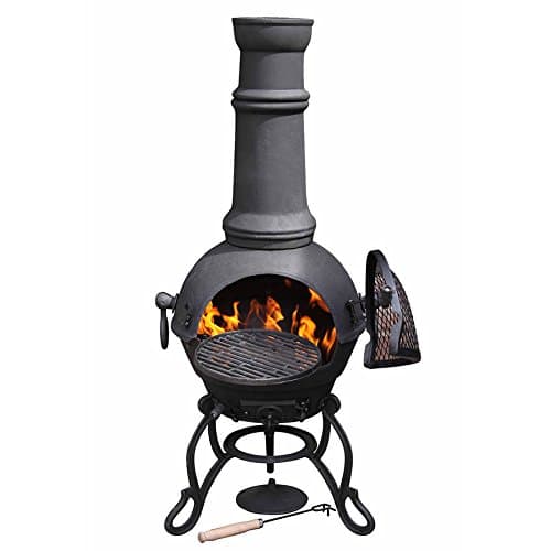 Image of Gardeco Toledo Cast Iron Chimney, Black, 41.5 x 41.5 x 115 cm