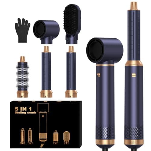 Image of Hairstyer 5 in 1 Hair Styler Air Brush Airbrush 5 in 1 Air styer Airstyler Multi-Blow Dryer Brush Set with Curl, Straighten, Wavy, Smooth, Magic Styler for All Hair Types and Lengths